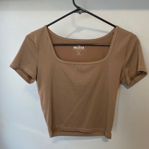brown Hollister square neck baby tee worn once